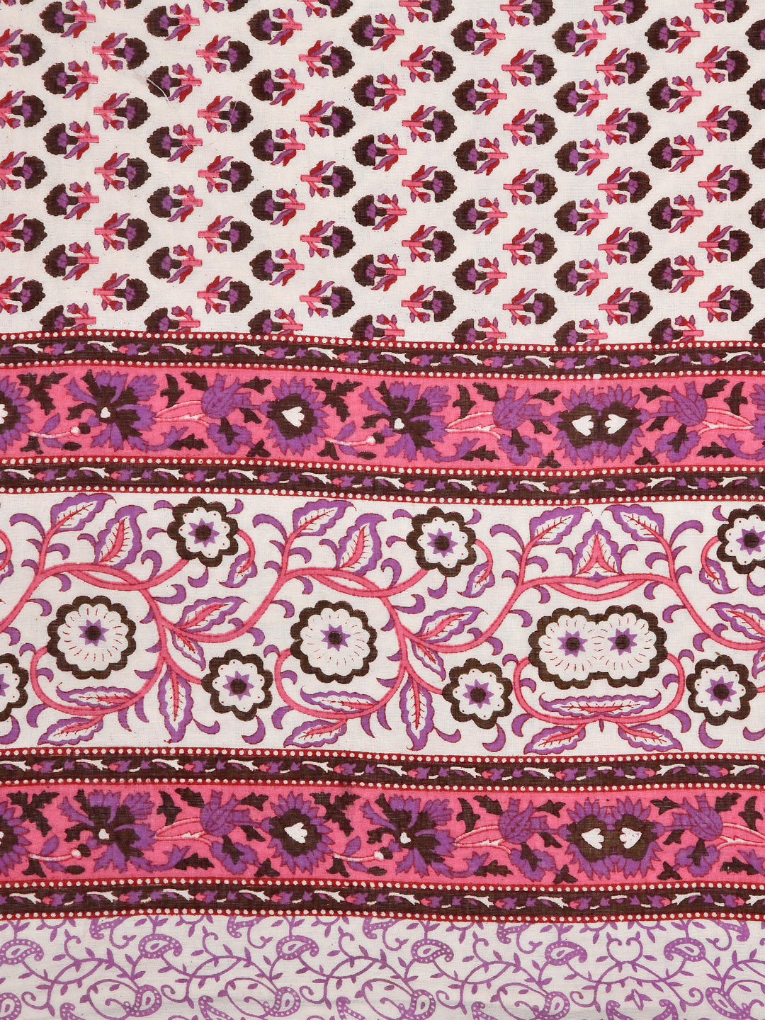 Pink Floral Block Print Reversible AC Dohar- 100% Cotton