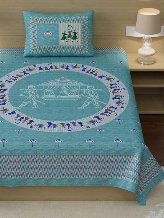 LIVING ROOTS Single Bedsheet Pure Cotton Fabric Size 60*90 Sky Blue Colour (30-002-B)