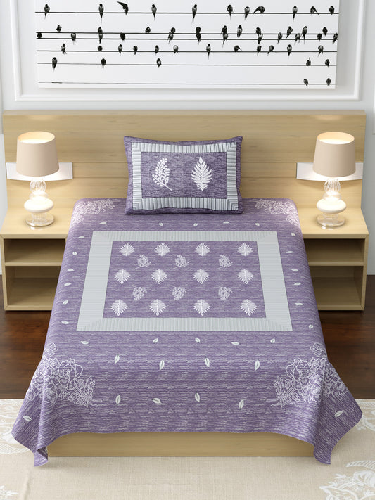LIVING ROOTS Single Bedsheet Pure Cotton Fabric Size 60*90 Purple Colour (30-003-C)