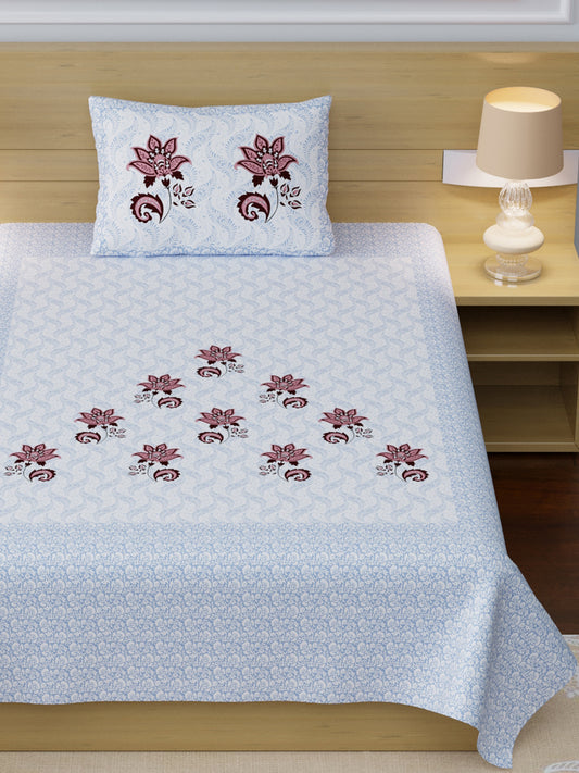 LIVING ROOTS Single Bedsheet Pure Cotton Fabric Size 60*90 Blue Colour (30-010-A)