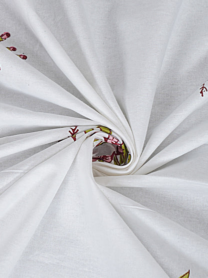 LIVING ROOTS Cotton Flower Print 7 Feet Door Curtains-Set of 2 (51-006-B-2PC)