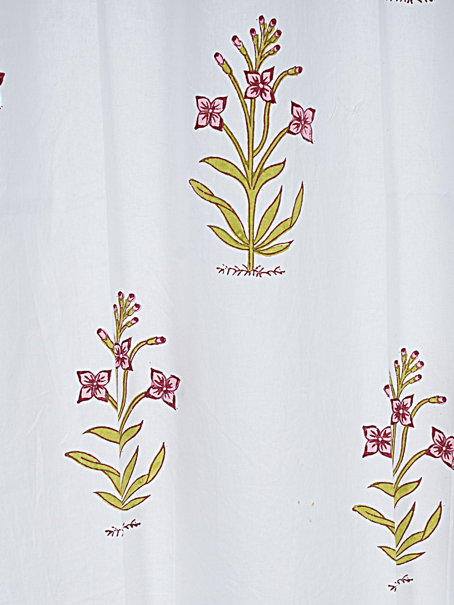 LIVING ROOTS Cotton Flower Print 7 Feet Door Curtains-Set of 2 (51-006-B-2PC)