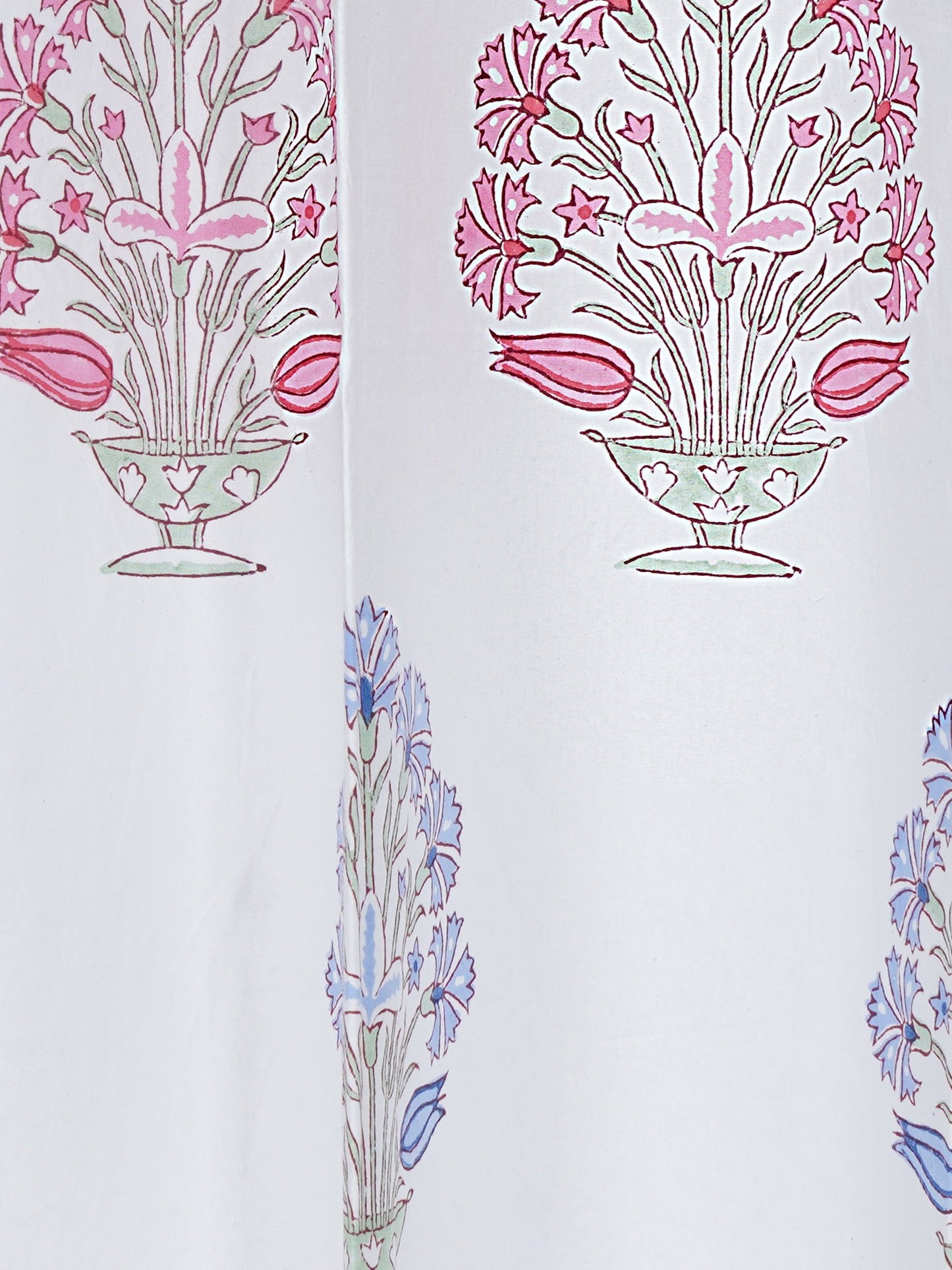 LIVING ROOTS Cotton Flower Print 7 Feet Door Curtains-Set of 2 (51-007-A-2PC)