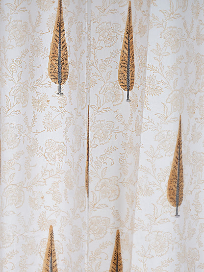 LIVING ROOTS Cotton Flower Print 7 Feet Door Curtains-Set of 2 (51-008-A-2PC)