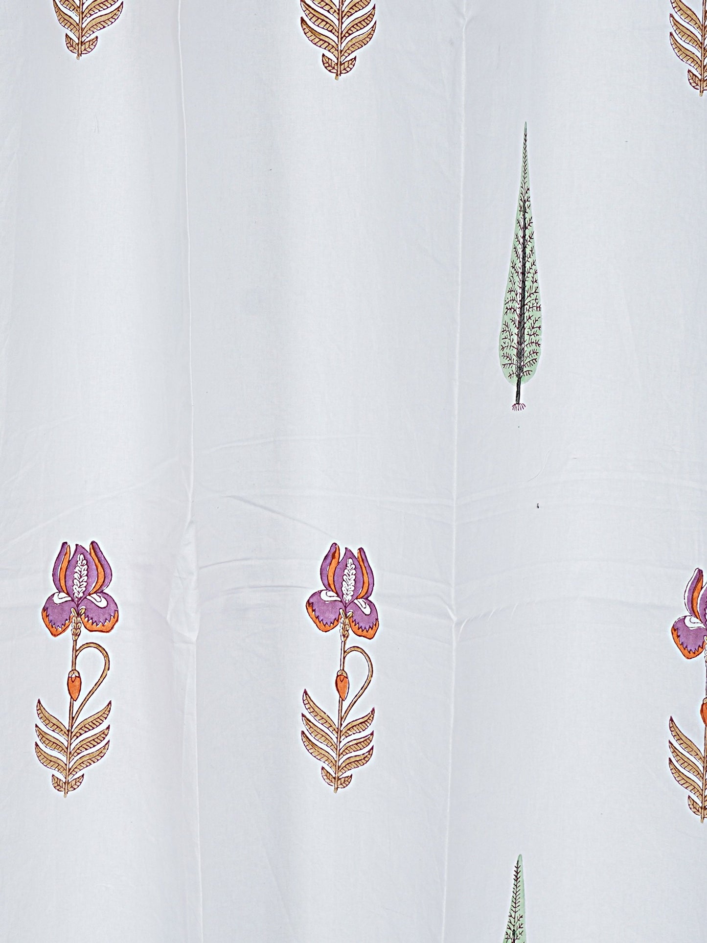 LIVING ROOTS Cotton Flower Print 7 Feet Door Curtains-Set of 2 (51-010-A-2PC)