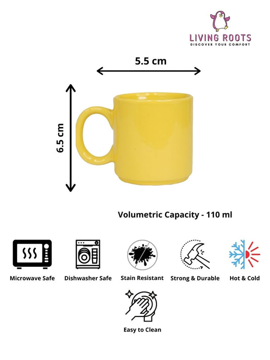 LIVING ROOTS Ceramic 110ml Small Size Cups | Tea, Coffee, Milk (LR-CM4-006)