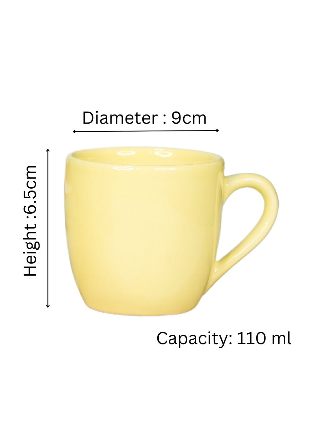 Ceramic Capacity 110ml Small Size Cups | Tea, Coffee, Milk Cup 6.5Height X 9Diameter(LR-CM-020)