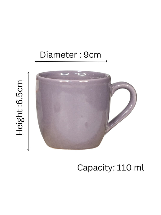 Ceramic Capicity 110ml Small Size Cups | Tea, Coffee, Milk Cup 6.5Height X 9Diameter