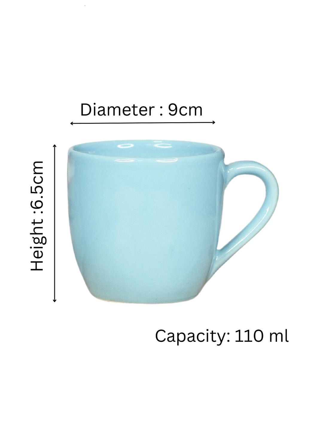 Ceramic Capacity 110ml Small Size Cups | Tea, Coffee, Milk Cup 6.5Height X 9Diameter (LR-CM-017)