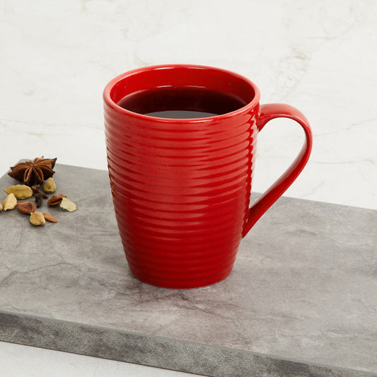 Stripe Coffee & Milk Mug, 350ml, 1 Piece (Red)