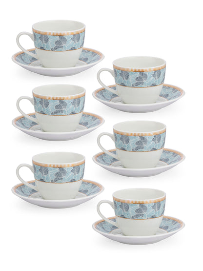 Cream Super Cup & Saucer, 210ml, Set of 12 (6 Cups + 6 Saucers) (S366)