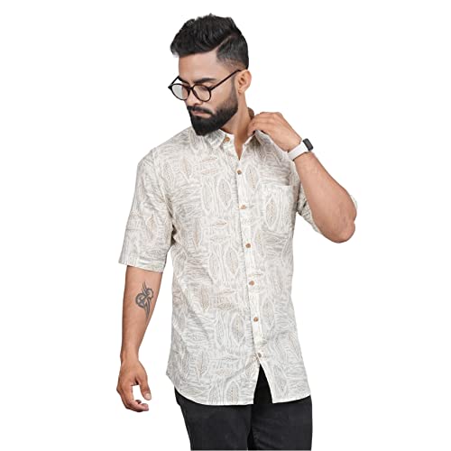Living Roots 100% Cotton || Casual Shirts for Men || Printed Vacation Ready Holiday Stylish Shirts (M-1PC-023-M)