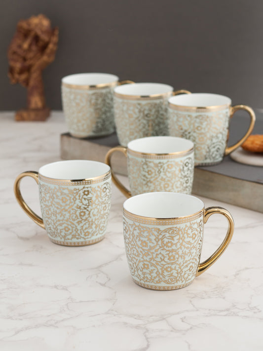 Alton Ebony Coffee & Tea Mugs, 220ml, Set of 6 (E646)