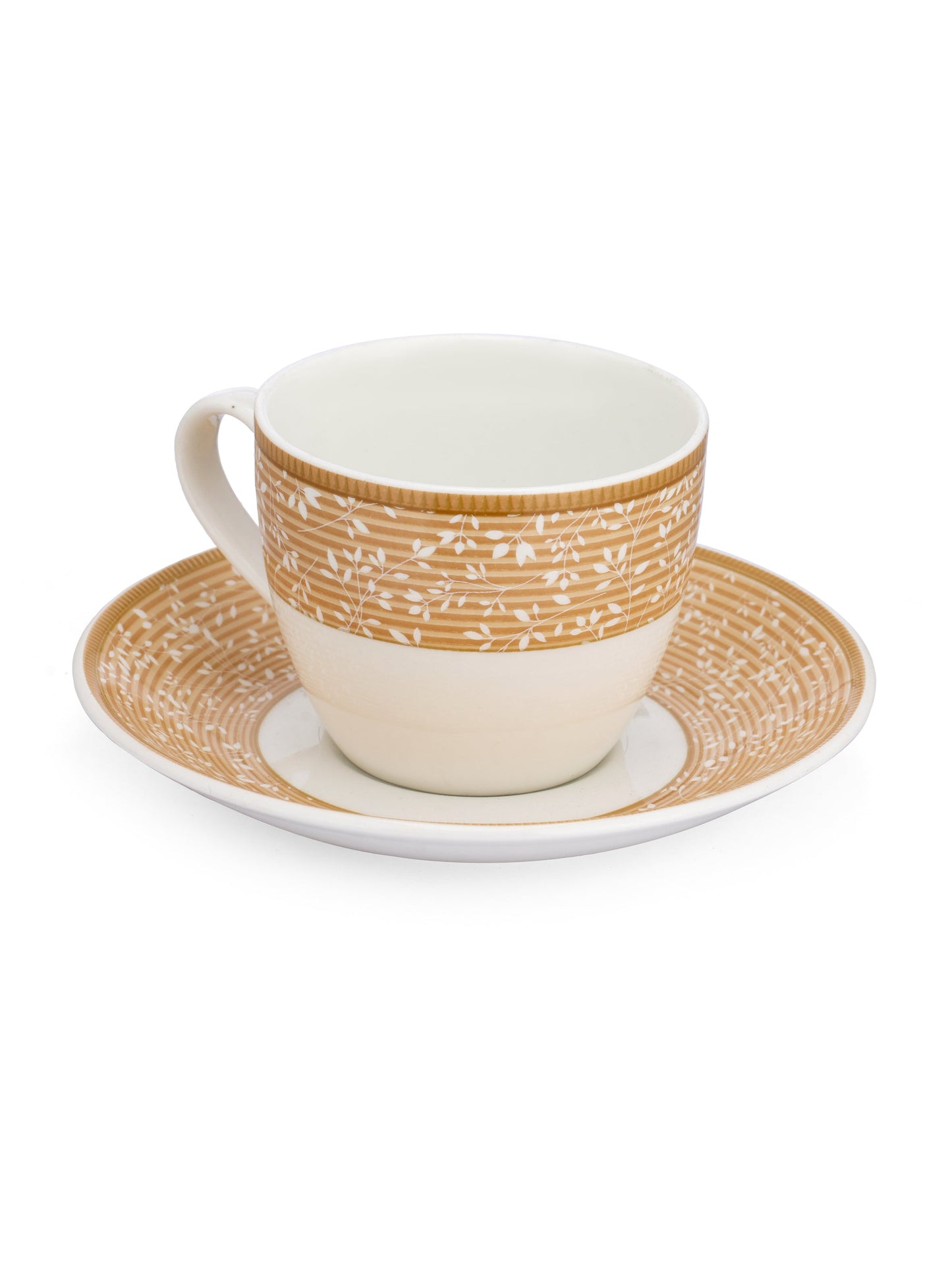 Cream Super Cup & Saucer, 210ml, Set of 12 (6 Cups + 6 Saucers) (S305)