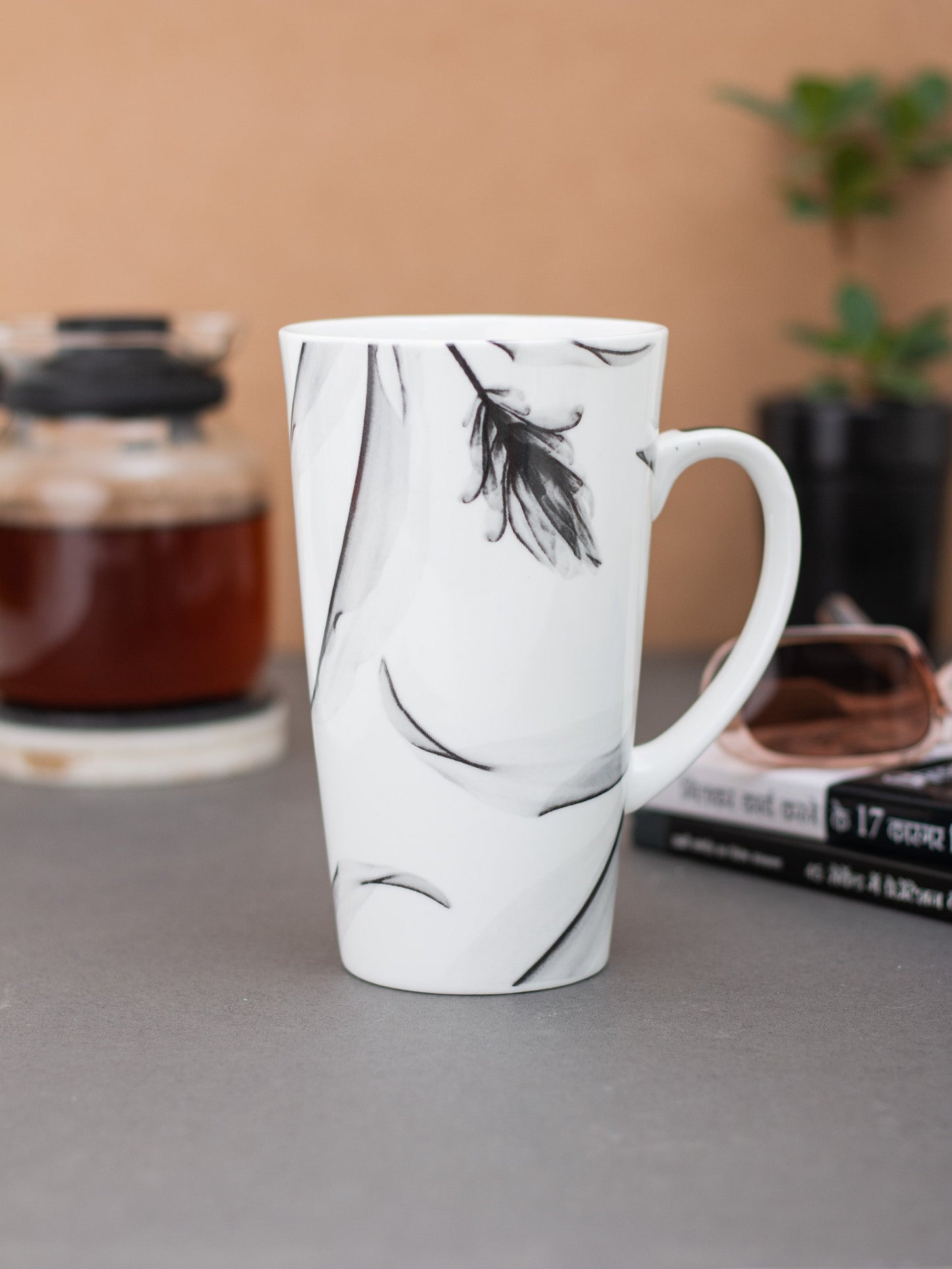 Tall Monochrome Coffee & Milk Mug, 600ml, 1 Piece (MC708)