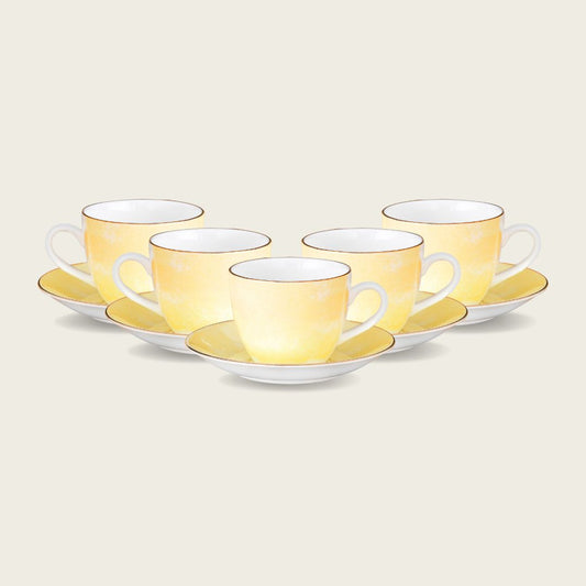 Cream Paradise Cup & Saucer, 210ml, Set of 12 (6 Cups + 6 Saucers) (P501)
