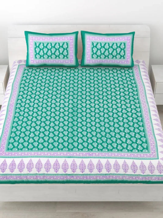 LIVING ROOTS 1 Queen Size Bedsheet 86*96 inches (7*8 Feet) with 2 Pillow Cover | Pure Cotton | Rich Fast Colour with No Colour Bleeding | Soft, Breathable & Skin Friendly, Keeps Your Body Cool (305-A)